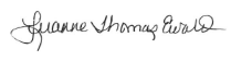 Handwritten signature in black ink that reads "Susanne Thomas Ewald" on a white background.